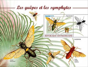 C A R - 2022 - Wasps & Sawflies - Perf Souv Sheet - Mint Never Hinged