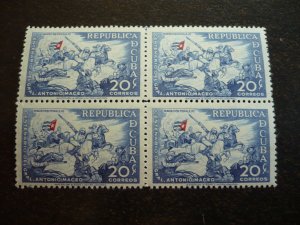 Stamps - Cuba - Scott# 423-430 - Mint Hinged Set of 8 Stamps in Blocks of 4