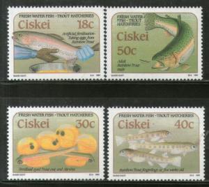 Ciskei 1989 Rainbow Trout Hatcheries Fish Marine Life Animal Sc 135-38 MNH # ...