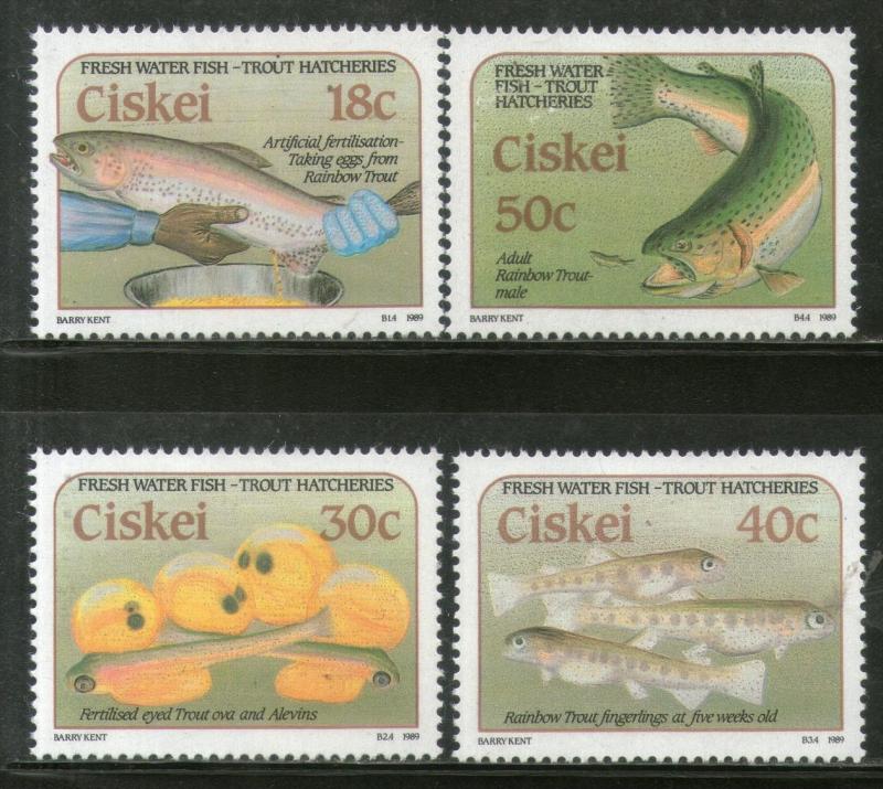 Ciskei 1989 Rainbow Trout Hatcheries Fish Marine Life Animal Sc 135-38 MNH # ...