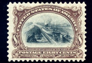 US 298 8c 1901 Pan American Exposition Canal Locks fine unused OG LH