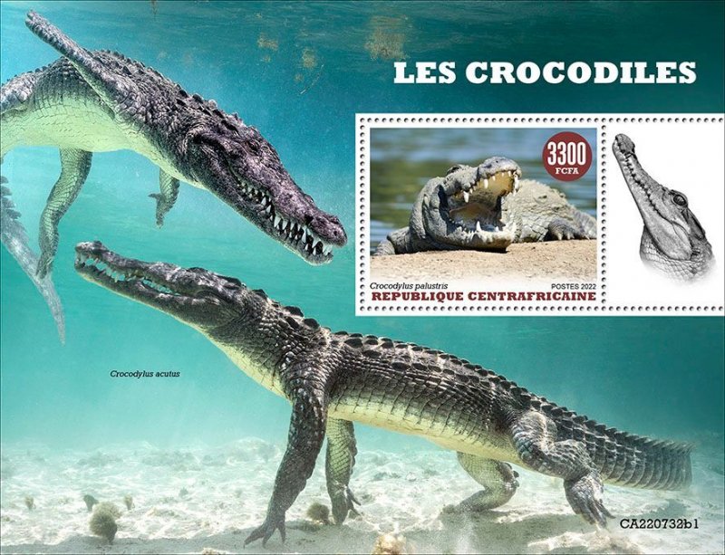 C A R - 2022 - Crocodiles - Perf Souv Sheet #1 - Mint Never Hinged