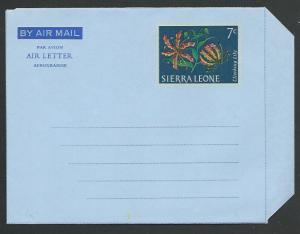 SIERRA LEONE QE 7c Climbing Lily aerograme fine unused.....................56969