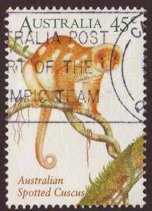 Australia 1996 Sc#1489, SG#1586 45c Spotted Cuscus, Animals USED.