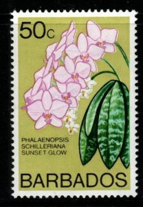 BARBADOS SG496 1974 ORCHIDS 50c MNH