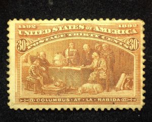 HS&C: Scott #239 30 cent Columbian Small part O.G. Page adherance. MOG VF