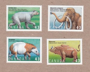 PREHISTORIC ANIMALS MAMMUTHUS, CORYPHODON, ARCTODUS = Canada 1994 #1529-1532 MNH