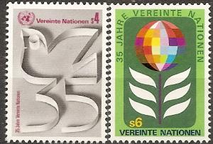UN-Vienna   12-13 MNH 1980 UN 35th Anniv.
