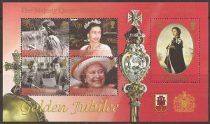 2002 Gibraltar 997-1001/B49 50 years of the coronation of Elizabeth II Golden Ju