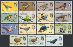 Mauritius 276-290, MNH. Mi 268-282. Birds 1965. White-eye, Flycatcher, Parrot,