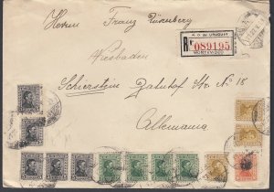 Uruguay 1929 Artigas Registered Cover to Schierstein Germany