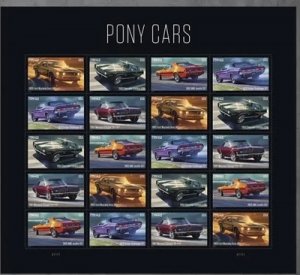 Pony Cars 2022 Forever stamps 5 sheets total 100pcs