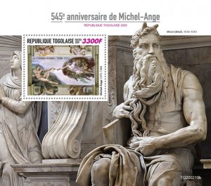 TOGO - 2020 - Michelangelo - Perf Souv Sheet - Mint Never Hinged