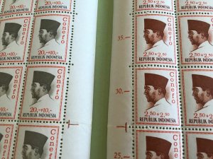 Indonesia 1964 Two Sukarno mint never hinged full stamps sheets folded R24876 