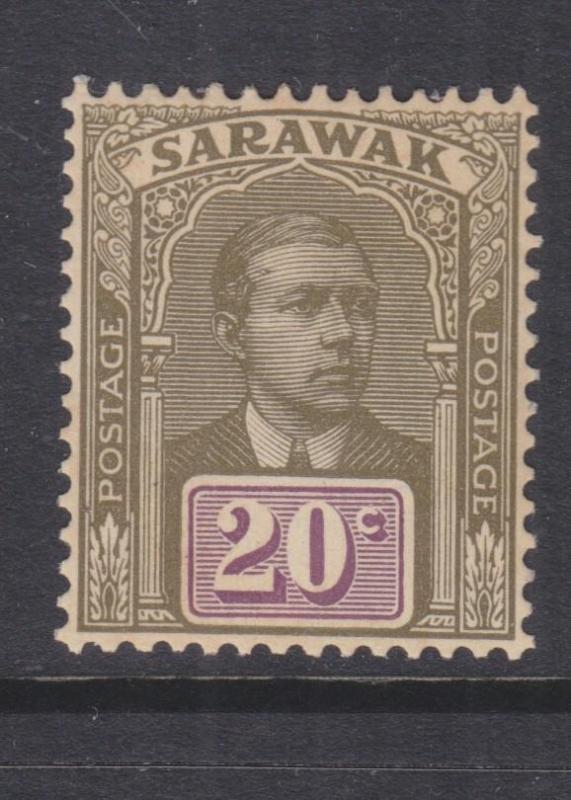 SARAWAK, 1918 no watermark, 20c. Olive & Violet, lhm.