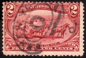 1898, US 2c, Farming in the West, Used, Sc 286, Combine shipping