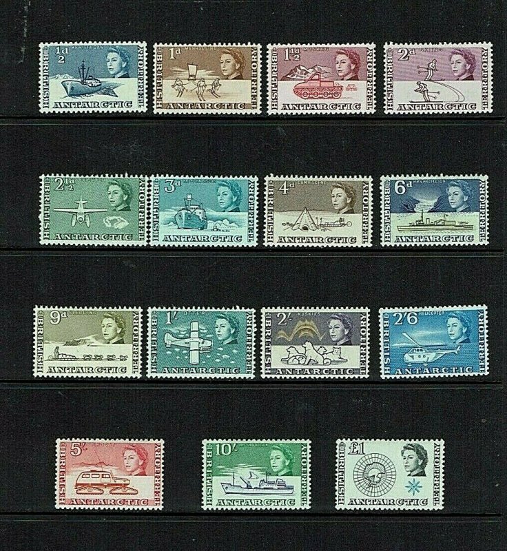 British Antarctic Territory:1963 Antarctic Transport definitive set, MNH