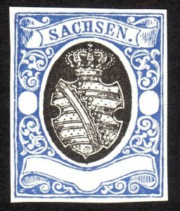 1850's, Saxony, Hirschfeld Essay, MNG, Reprint