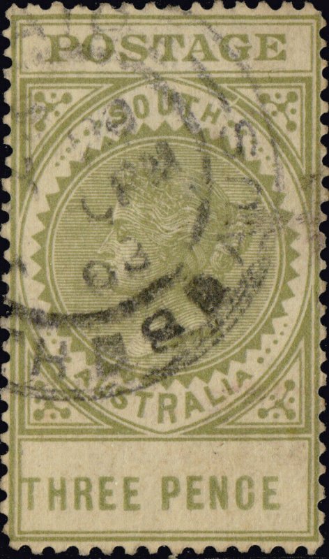 SOUTH AUSTRALIA - 1908 ADELAIDE / STH - 8 - AUS CDS on SG298 3d sage-green