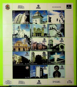 VENEZUELA Sc 1644-45 NH MINISHEETS OF 2005 - CHURCHES - (AO23)