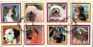 Equatorial Guinea 8 dog stamps used