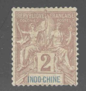 French Indo-China Scott 4 MH* 1892 Navigation and Commerce Genuine stamp