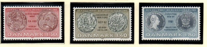 Denmark Sc 672-74 1980 Old Coins stamp set mint NH