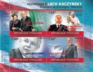 Togo 2010 MNH - Tribute to Lech Kaczynsky (1949-2010), Pope.