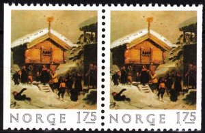 NORWAY 1982 Merry Christmas! Art, Paintings. Pair, MNH