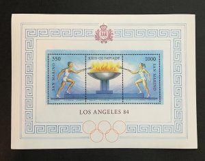 San Marino Sc# 1068 - Los Angeles Summer Games 1984 - Souvenir Sheet - MNH