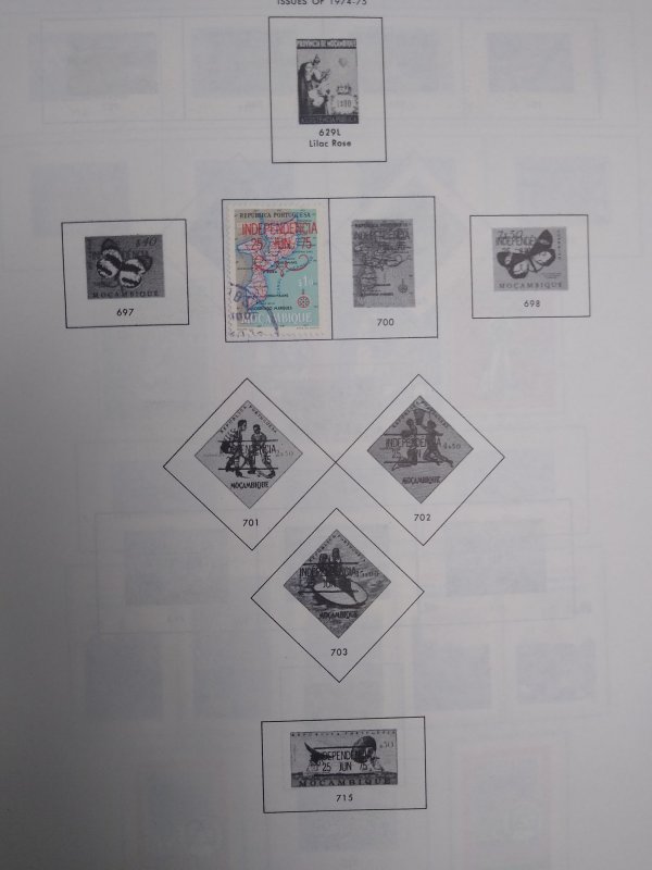 collection on pages Mozambique 1965-81 many NH sets in glassines PT: CV $131