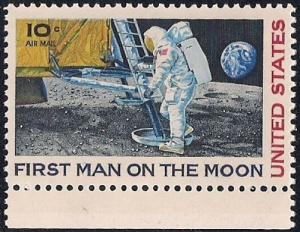 C76 10 cents Moon Landing Stamp mint OG NH EGRADED XF 90 XXF