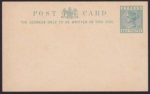 CYPRUS QV ½p postcard unused................................................7459