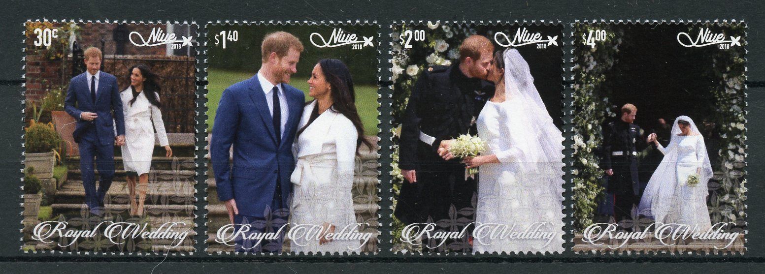 Niue 2018 MNH Prince Harry & Meghan Markle Royal Wedding 4v Set Royalty