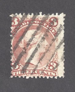 CANADA # 33 USED 3c LARGE QUEEN LAID PAPER & VERGER LINE BS27988