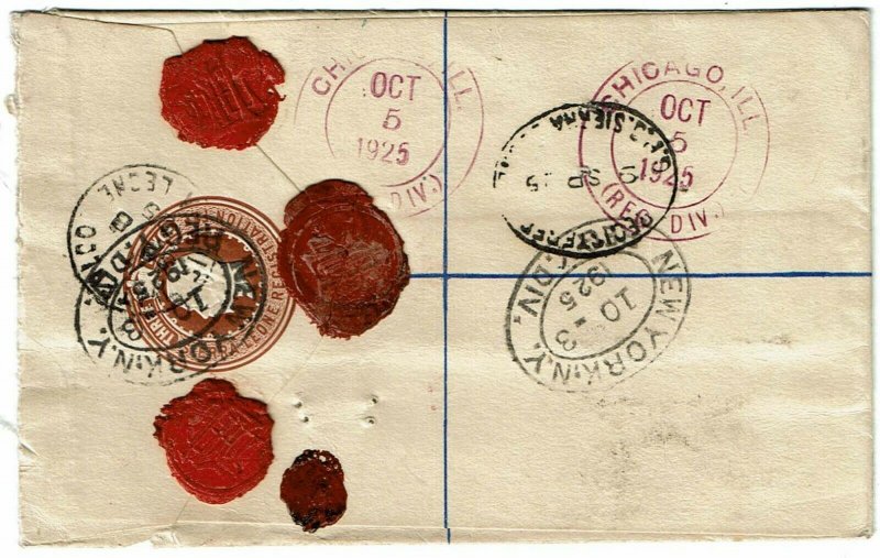 Sierra Leone 1925 Waterloo cancel on registry envelope to the U.S.