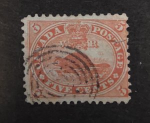 CANADA Scott 15 Beaver Stamp Used T20261