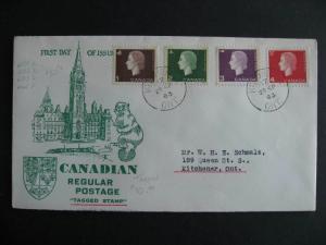 Canada unknown cachet FDC first day cover, Sc 401-5p combo cut open along bottom