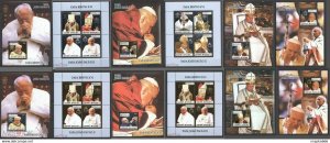 2005 Guinea-Bissau Pope John Paul Ii Benedict Gold Silver 4Kb+8Bl ** Ns0289-300