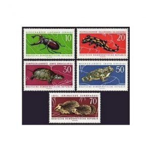 Germany-GDR 663-667, MNH. Mi 978-982. Beetle, Salamander, Turtle,Toad,Hedgehogs.