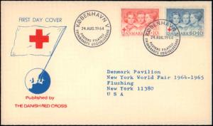 Denmark, Worldwide First Day Cover, Red Cross