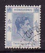 Hong Kong-Sc#161b- id9-used 30c light ultra-KGVI-1946-