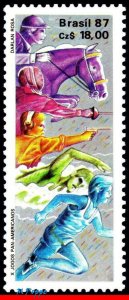 2100 BRAZIL 1987 10th PAN AMERICAN GAMES, HORSE, SWORDPLAY, SPORTS, C-1548, MNH