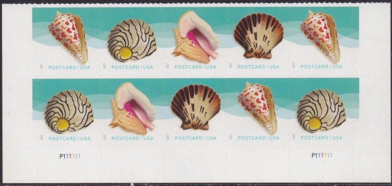 5166a Shells Plate Block MNH