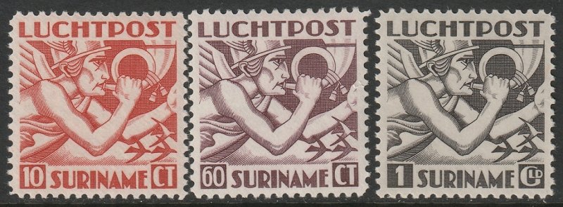 Suriname 1941 Sc C20-2 air post set MLH* redrawn