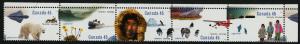 Canada 1578a Top Strip MNH The Arctic, Aircraft, Dogs, Flowers, Boat