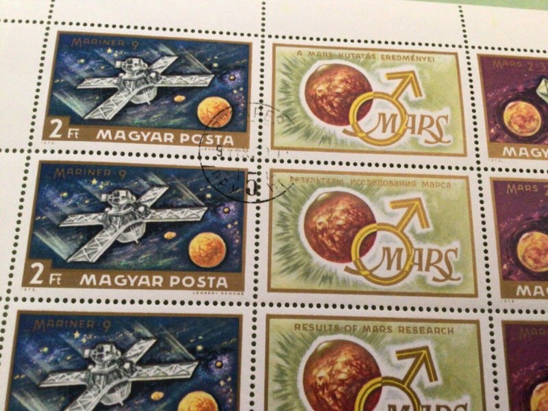 Hungary 1972 large Space exploration cancelled  stamps sheet A9008