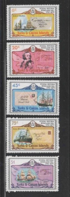 TURKS & CAICOS ISLANDS #391-395 1979 SHIPS MINT VF NH O.G