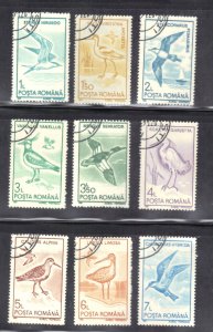 ROMANIA SC# 3640-48 CTO  1991 BIRDS