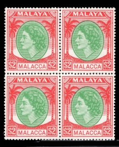 MOMEN: MALAYA MALACCA SG #37 BLOCK 1954 MINT OG NH £120++ LOT #69086*